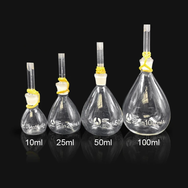 Lab 5 Ml 10 Ml 20 Ml 25 Ml 50 Ml 100 Ml Verre Pycnomètre En Forme