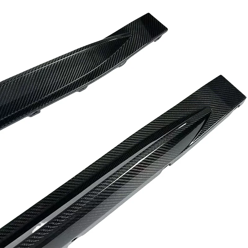 G80 M3 세단 2021+용 핏먼트 드라이 카본 파이버 3D 스타일 사이드 스커트, 카본 파이버 자동차 사이드 스커트