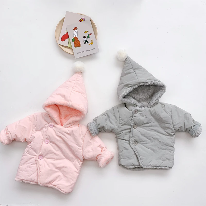 Baby Boys Girls Jacket Winter Childrens Clothing 0-3 Year Old Fleece Thicken Jacket Thick Cotton Inner Liner Thicken Kids Coat