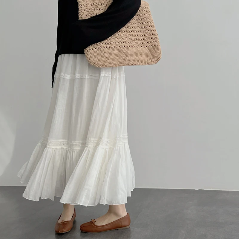 Good Quality Korean Style Maternity Cake Skirts Adjustable Waist Pregnant Woman Umbrella Skirts Long Loose Pregnancy Long Skirt