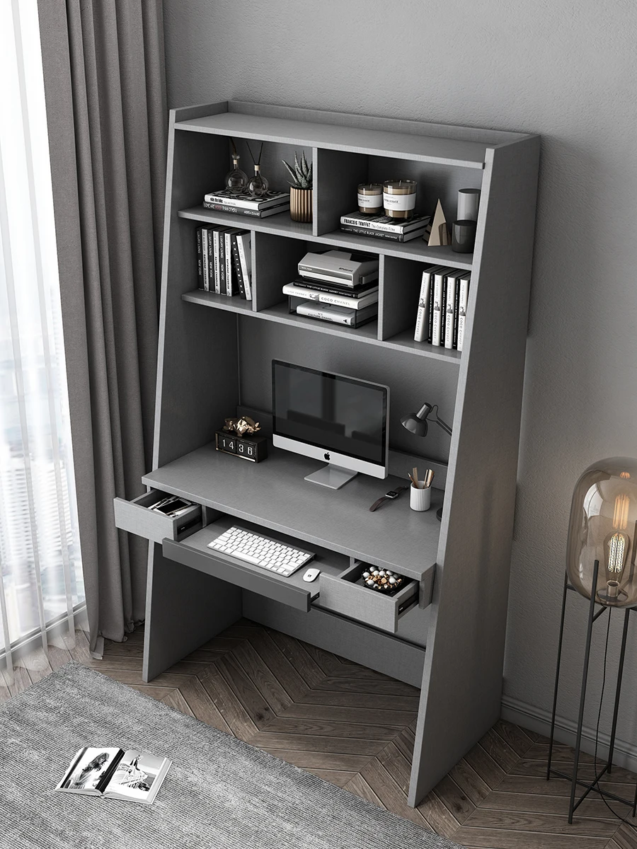 

Modern minimalist computer desk, household Italian style desk, bookshelf, integrated office desk, writing desk, high desk