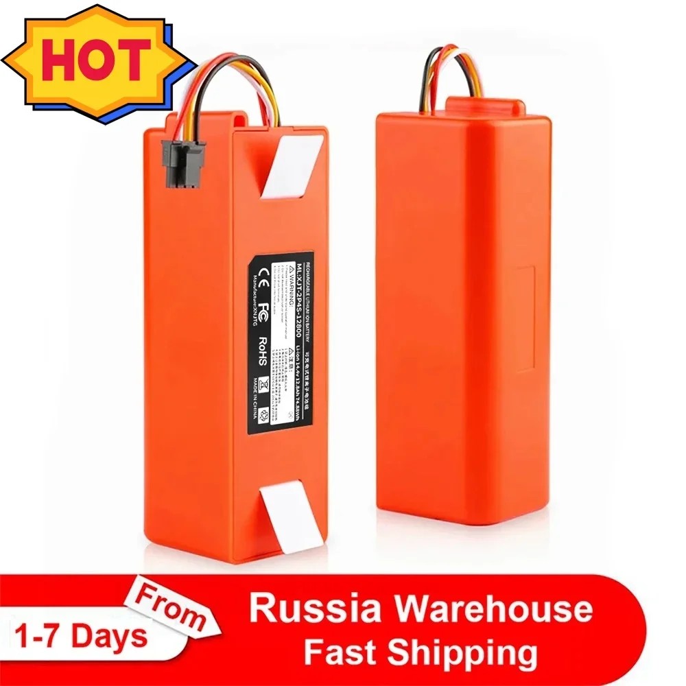 

2024 Upgrade 14.4V 12.8Ah li-ion Battery Vacuum Cleaner accessories for xiaomi mi robot Robotics cleaner roborock S50 S51 T4