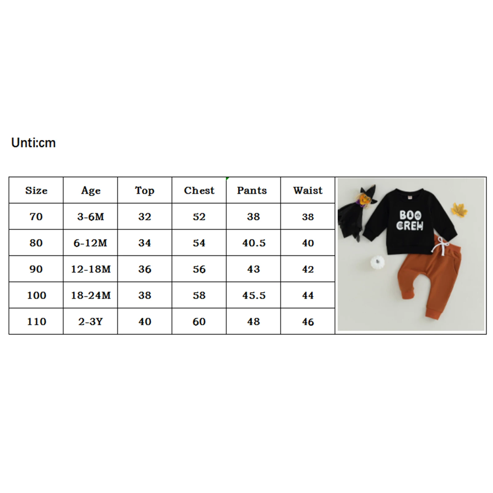 Infant Baby Boy Halloween Outfits Casual Long Sleeve Cartoon Letter Print Sweatshirt Pants Set Toddler Fall 2pcs Clothes Sets images - 6