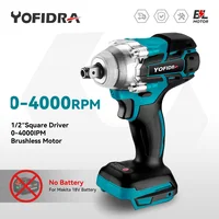 18V Brushless Electric Wrench 1/2 inch Rechargeable Cordless Impact Wrench Power Tools for Makita 18V Battery Without Battery 1