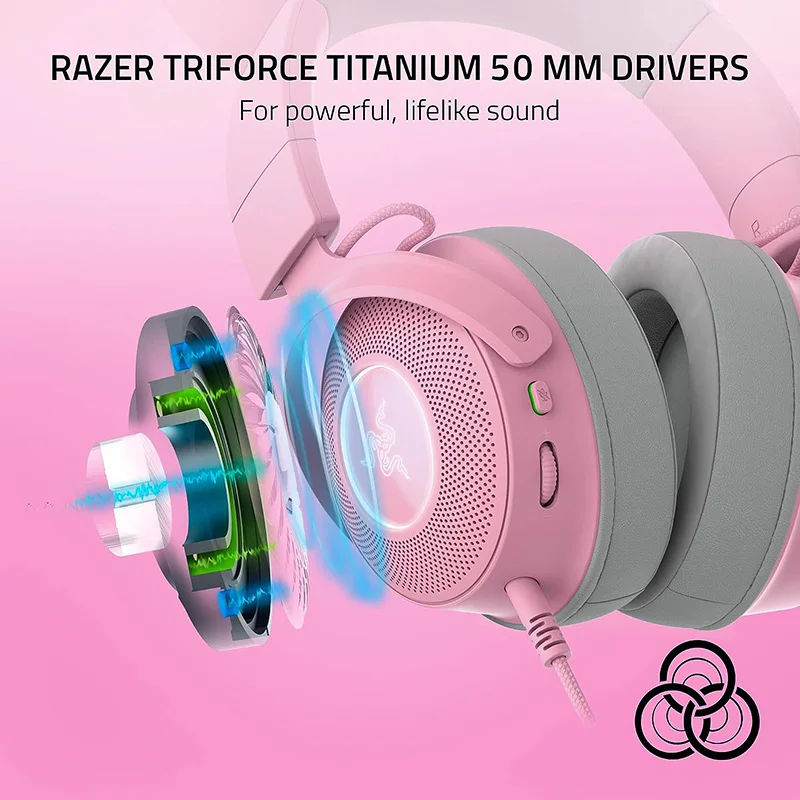 Pink gaming headset razer sale