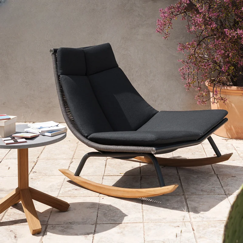 

Outdoor Sofa Courtyard Bed & Breakfast Armchair Balcony Outdoor Garden Casual Rocking Chair Rattan Couch Tea Table