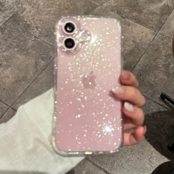 Luxury Glitter Transparent Bling Shockproof Soft Bumper Phone Case - iPhone 15 Plus (Clear glitter)