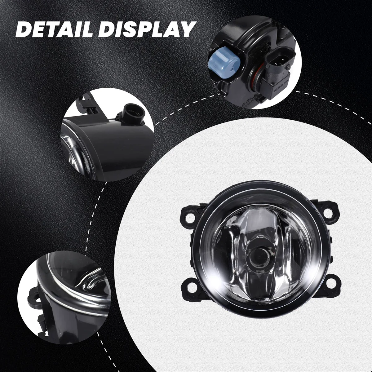 1 Pair Front Bumper Fog Light Lamps with H11 for Ford Focus Suzuki Swift New Alto Renault Peugeot Citroen Anti-Fog Lens