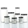 1Pcs with Black Airtight Lids Glass Jar Kitchen Round Mason Jar Food Storage 100ml 150ml 195ml 240ml Canning Containers 2