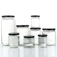 1Pcs with Black Airtight Lids Glass Jar Kitchen Round Mason Jar Food Storage 100ml 150ml 195ml 240ml Canning Containers 2