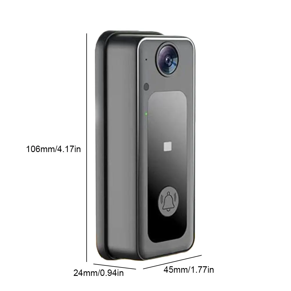 Wireless Phone Door Bell LED Night Vision Smart Video Doorbell Security Doorbell Cloud Storage Battery Powered 1080HD Live Image