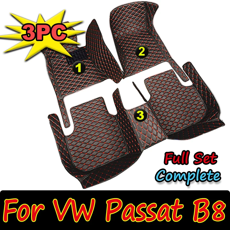 

Car Floor Mats For VW Volkswagen Passat B8 GT 2015~2022 Durable Rugs Protective Carpets Luxury Leather Mat Car Accessories 2016