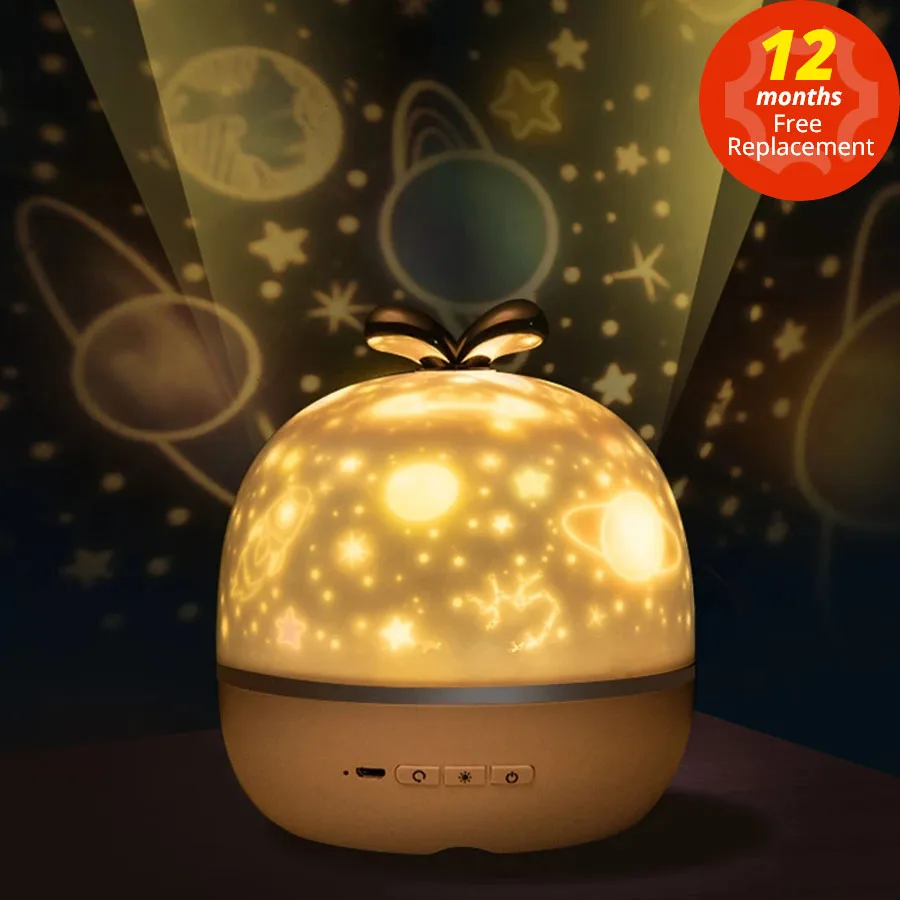 Star Projector 360 Degree Rotating 8 Color Changing Light Music Baby Night Light Lamp for Kids Boys Girls Children Bedroom Party Nursery Blue Night Light for Kids Music Star Night Light Projector 