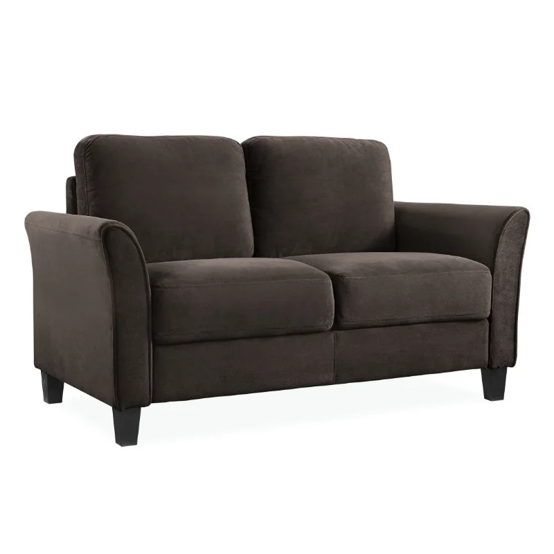 Description Picture 4 of itemLifestyle Solutions Alexa Loveseat with Curved Arms Coffee Fabric furniture sofa furniture living room sets sofa
