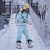 2025 Hooded Skiing Suits Women Outdoor Windproof Jumpsuit Female One Piece Snow Overalls Man Waterproof Snowboard Outfit Clothes 4