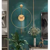 Modern Round Minimalist Wall Clock with Swing Pendulum Silent Metal Decorative Art Clocks for Home Living Room Bedroom Office 6