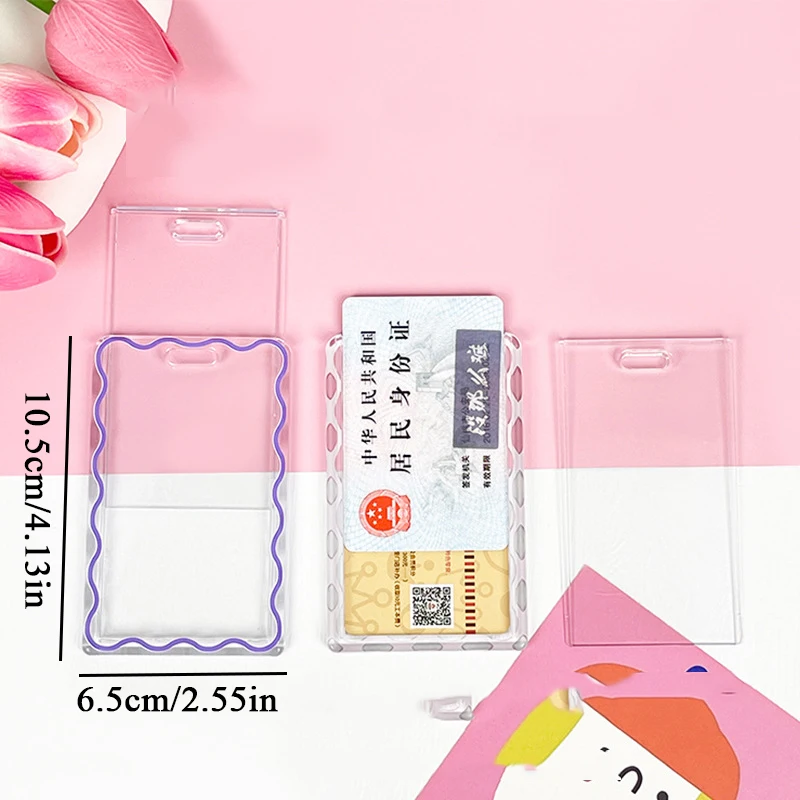 Ins Transparent Acrylic Photocard Holder Keychain Idol 3 Inch Card Holder Student Credit ID Bus Bank Card Sleeve Protective Case 5