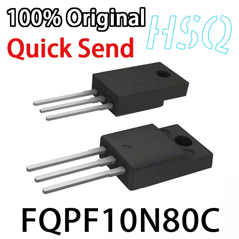 

1PCS FQPF10N80C 10N80C Brand New Spot TO-220F MOS Field-effect Transistor 10A 800V