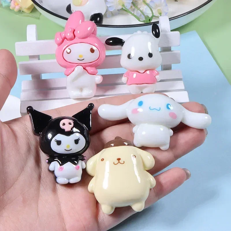 

Sanrio Anime Kawaii Kuromi Resin Accessories Mymelody Cinnamoroll Pochacco Diy Handmade Materials Phone Case Hairpin Decoration