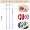 LINMANDA Nail Brush Set Including UV Gel Nail Art Brushes 3D Nail Extension Brush Double Ended Dotting Nail Pen For Nail 4