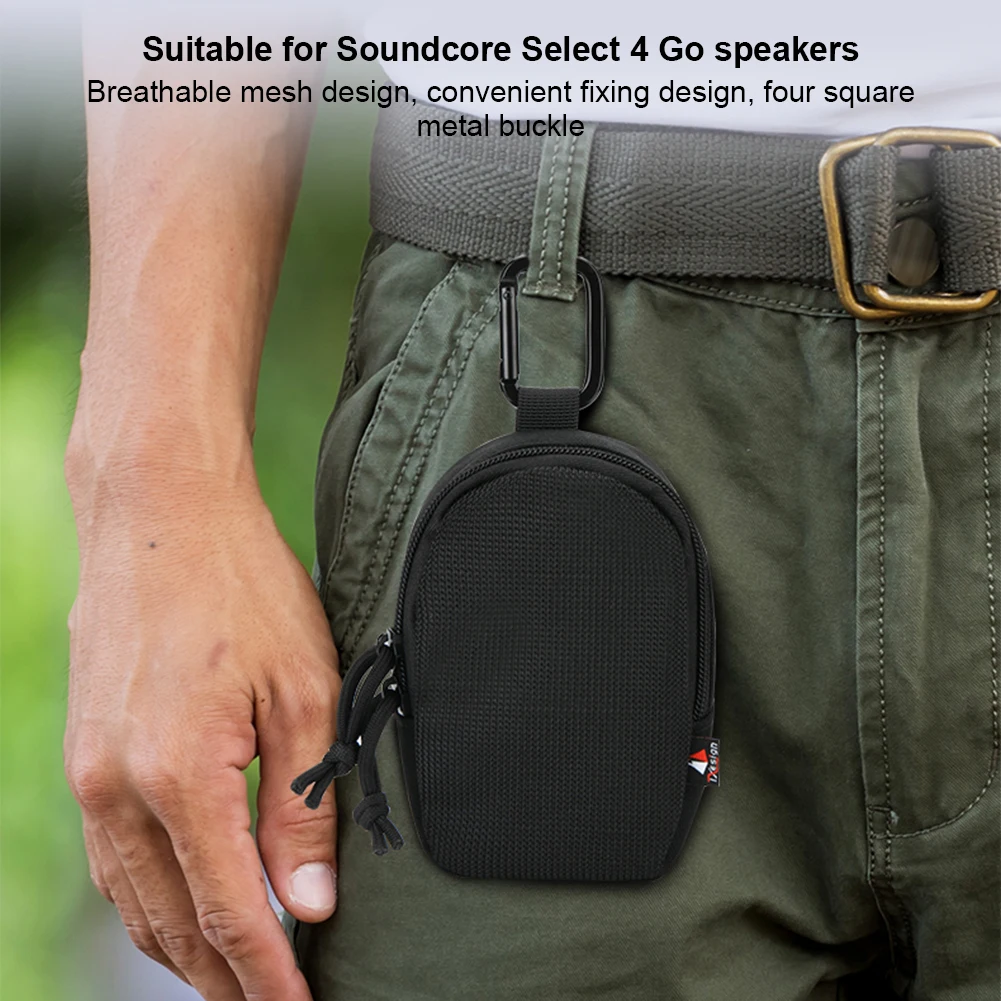 Portable Storage Bag Mesh Carrying Bag Nylon Storage Case for Soundcore Select 4 Go BT Speaker