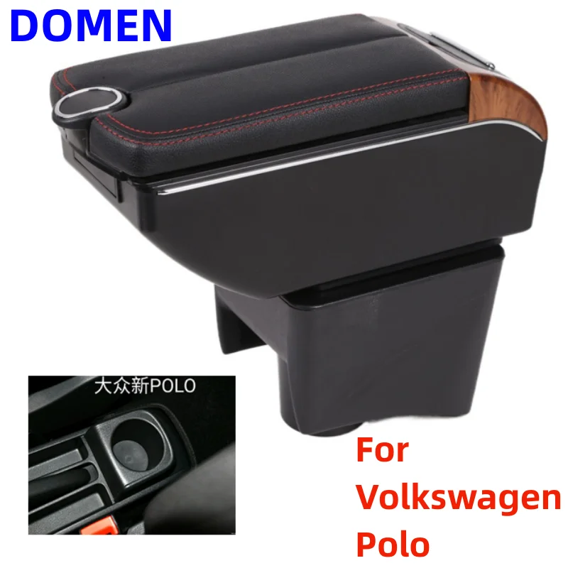 

For Volkswagen Polo Double open armrest box original factory dedicated central armrest box modification parts Dual Layer USB