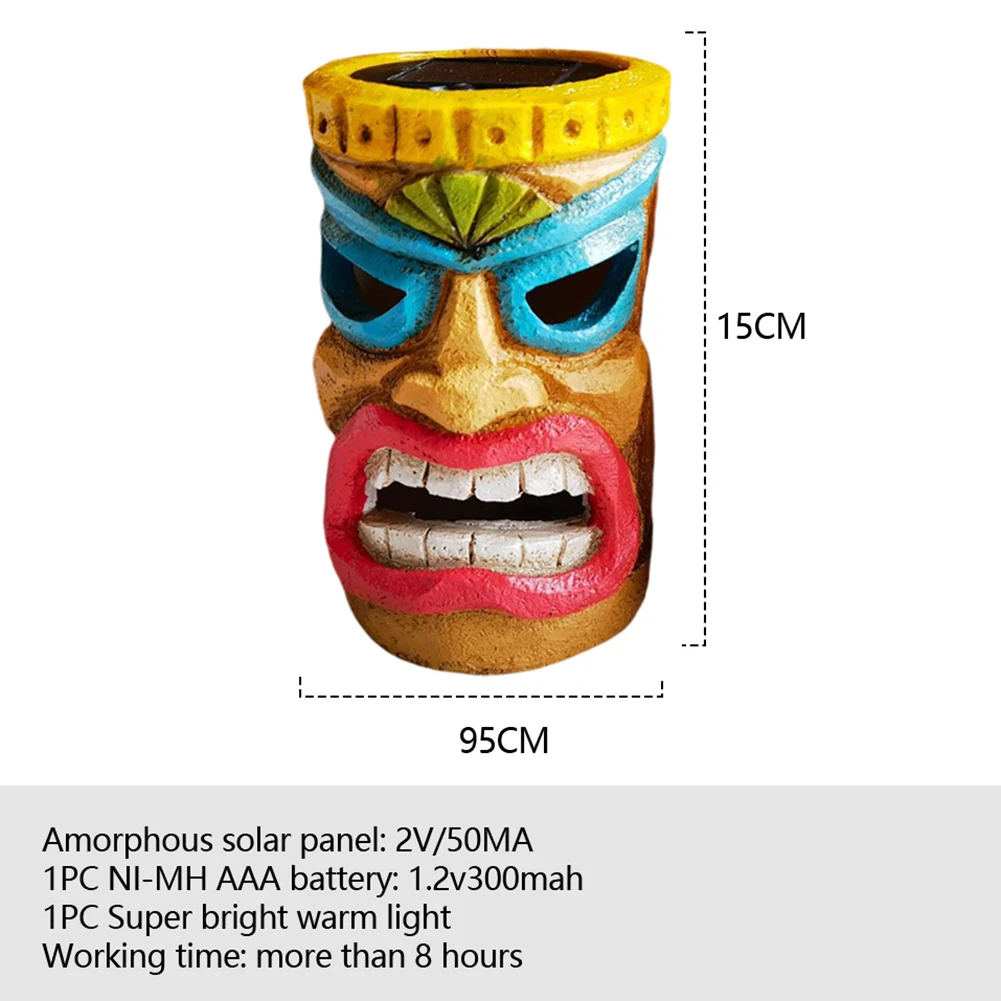 Resin Solar Tiki Statue Garden Decoration for Halloween Outdoor