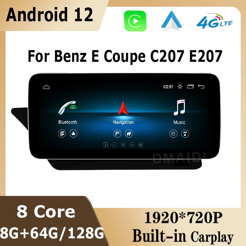 

Andriod 12 8G+128G Car GPS Multimedia Player For Mercedes Benz E Coupe C207 E207 2009-2015 CarPlay
