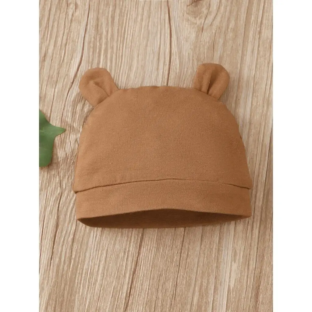 Newborn Baby Striped Shoulder Strap Teddy Bear Jumpsuit+Hat For Summer Boys And Girls Aged 0-2 Years infant romper