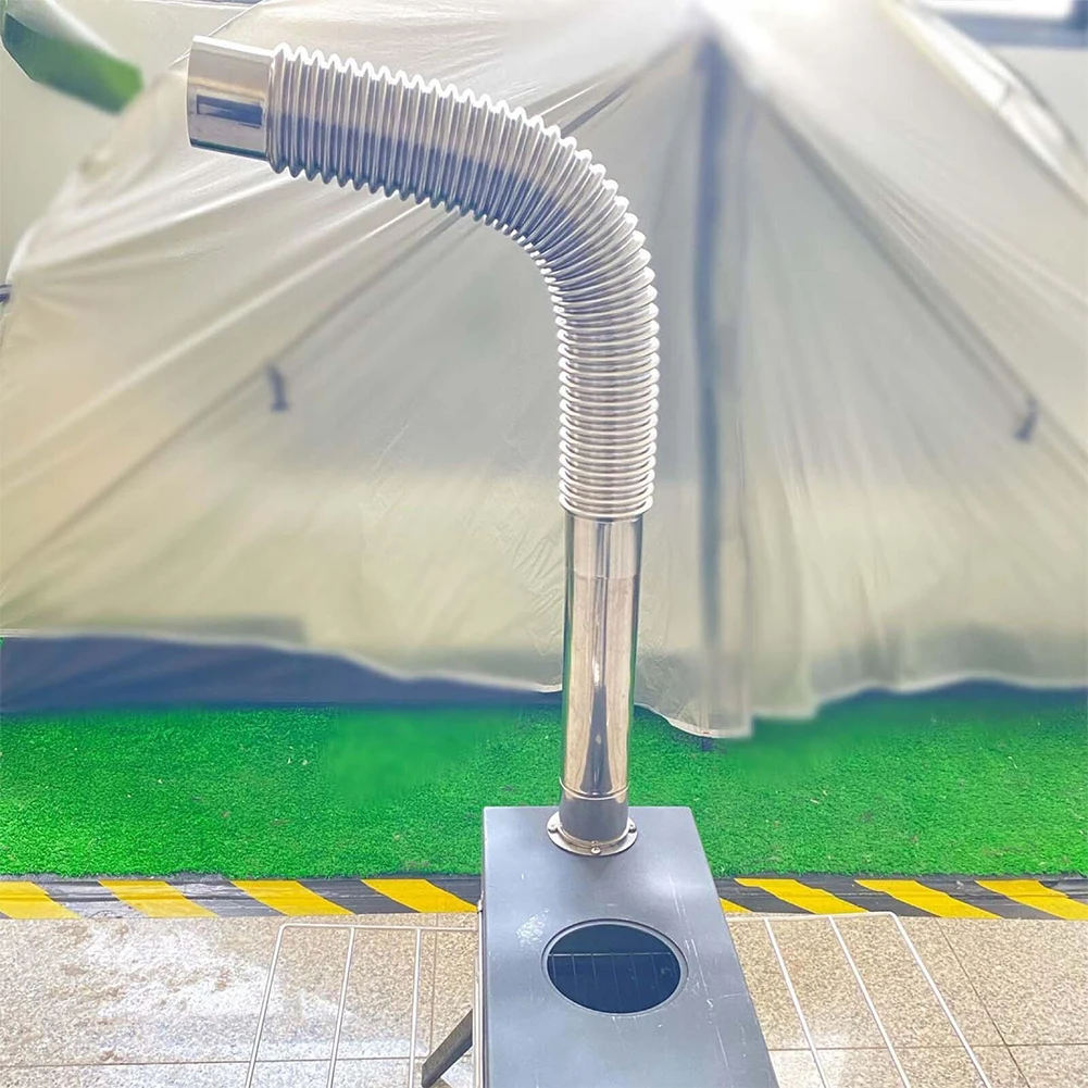 Wood Stove Pipe Stainless Steel Flue Exhaust Stove Pipe 90 Degree Elbow Chimney Liner Bend 50x6cm Multi Flue