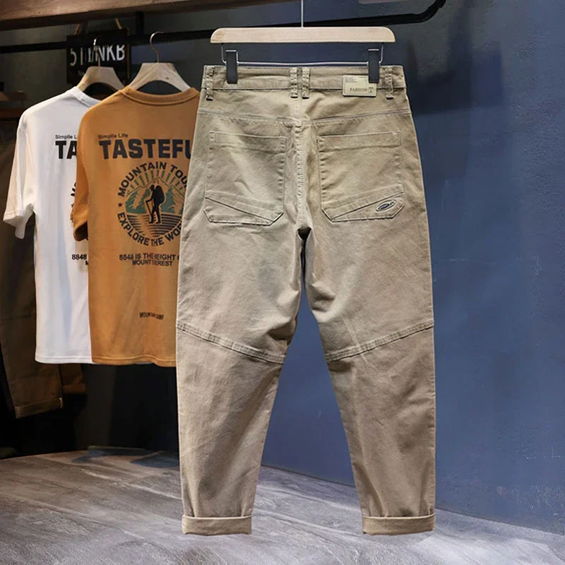 Casual Pants Mens Baggy Pants Harem Loose Fit Stretch Casual Pants Patchwork Fashion Trousers Oversized Tapered Man Kpop