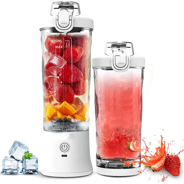 Portable Blender 600ml Electric Juicer Fruit Mixers 4000mah Usb  Rechargeable Smoothie Mini Blender Personal Juicer Colorful Cup - Manual  Juicers - AliExpress