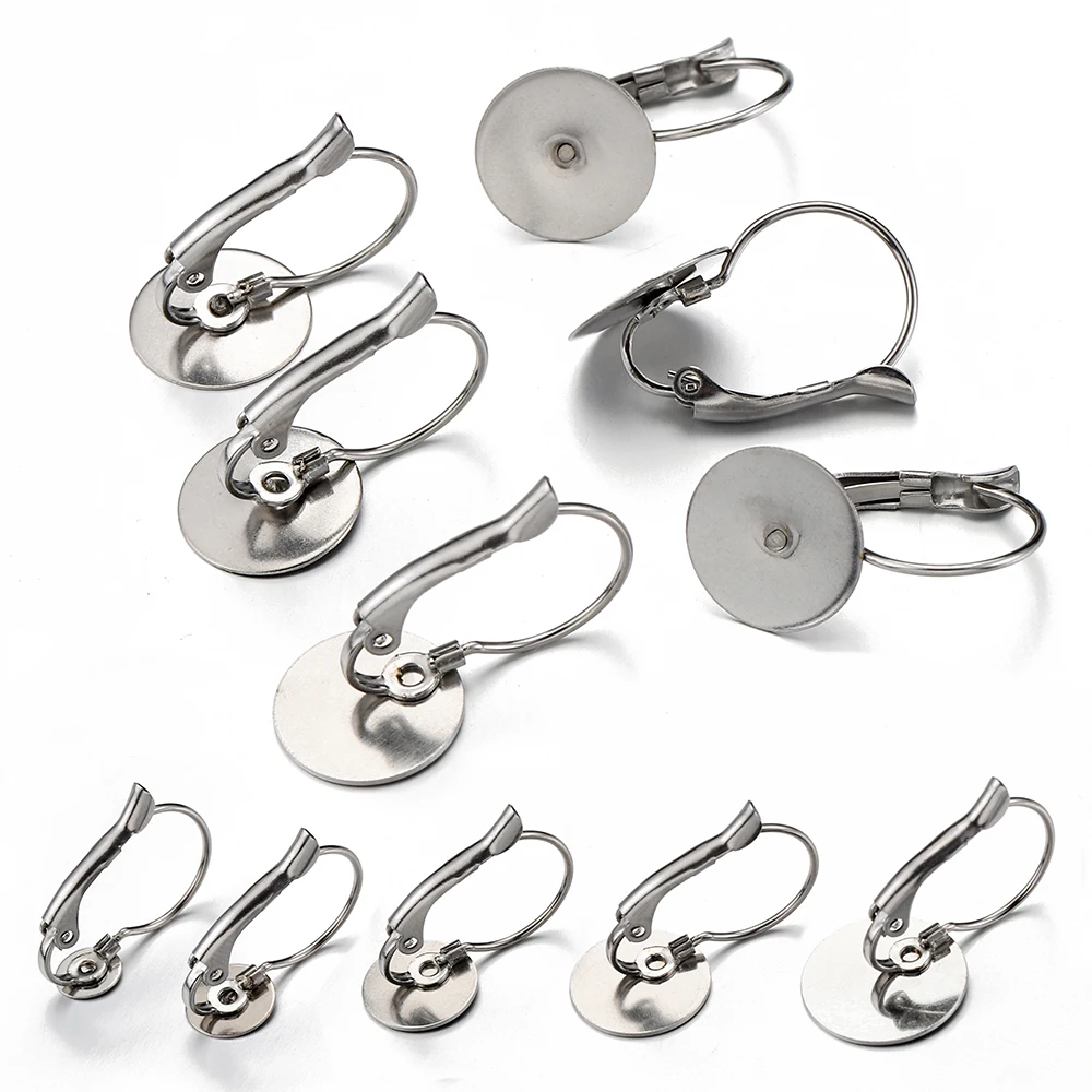 10pcs Stainless Steel Leverback Earring Hooks Silver Gold Leverback Ear  Wire Leverback Hooks Ear Findings Earring Supplies 