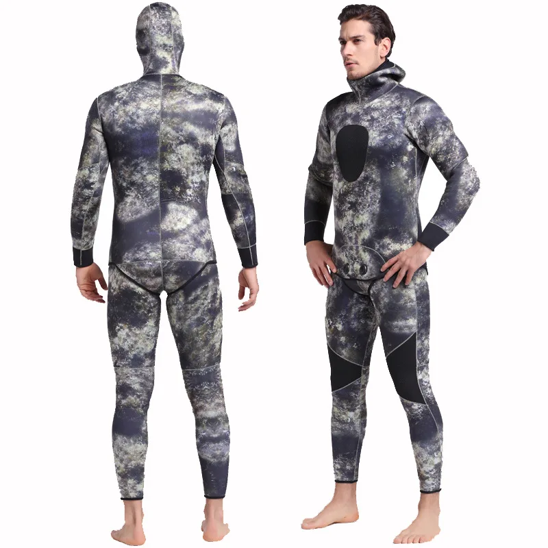 3MM Neoprene Wetsuit Split Body Surfing Suit men's Warm Winter Swimming Long Sleeved One Piece Swimsuit