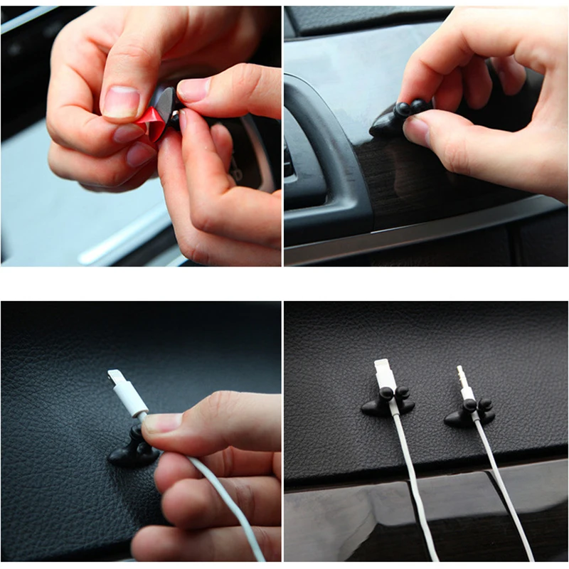 Silikon USB kabel organizátor auto vnitřní dekorace kabel navíječ organizátor montér USB nabíjení kabel klipů auto organizátor příslušenství