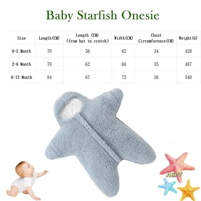 Starfish Baby Sleeping Bag Starfish Onesie Starfish Swaddle Sack For Newborn Infant Plush Swaddle Blanket Stroller 6