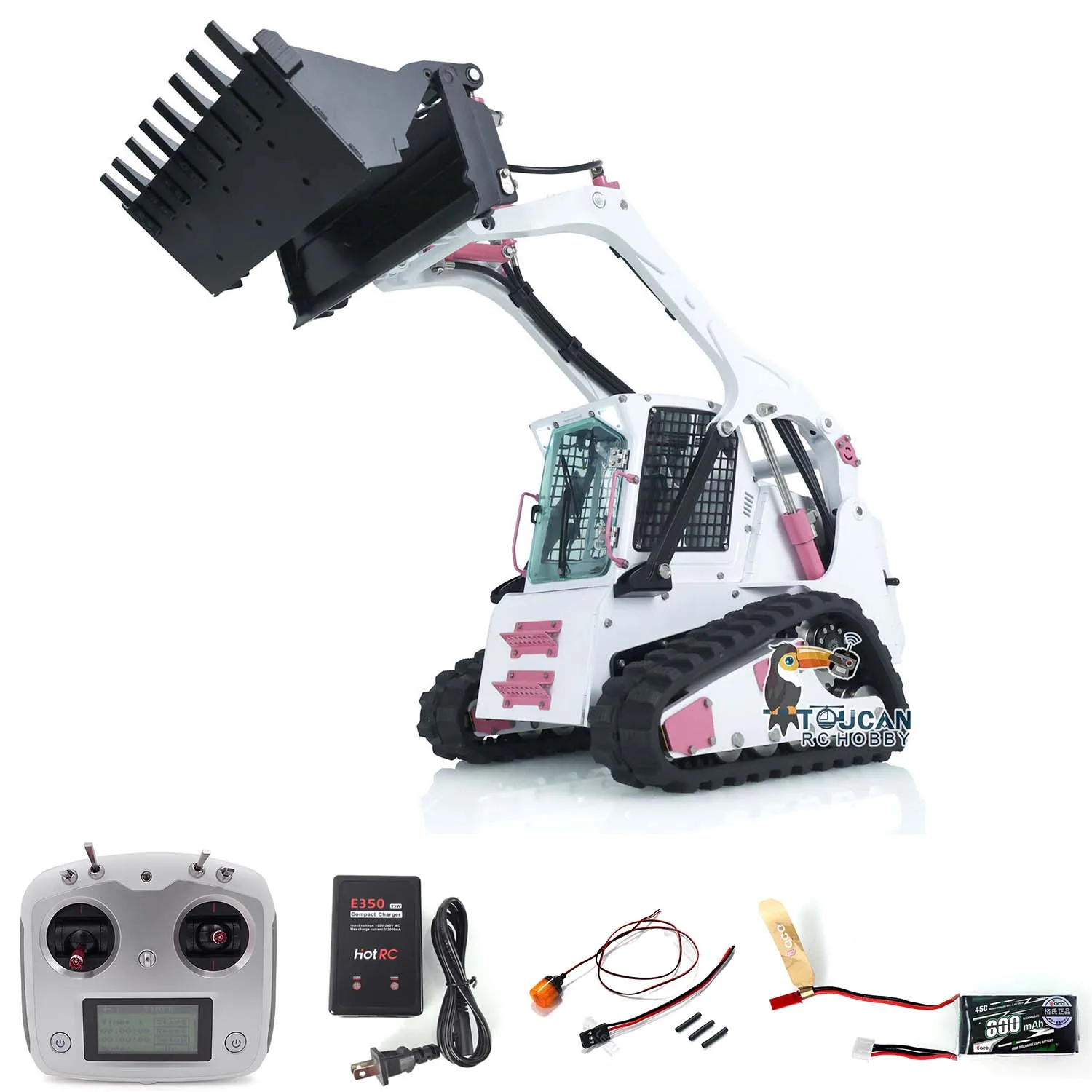 LESU 1/14 Aoue-Lt5 Tracked Skid-Steer Hydraulic RC Loader RTR Painted Rotating Led Light Toys for Boys Thzh1224-Smt3 2