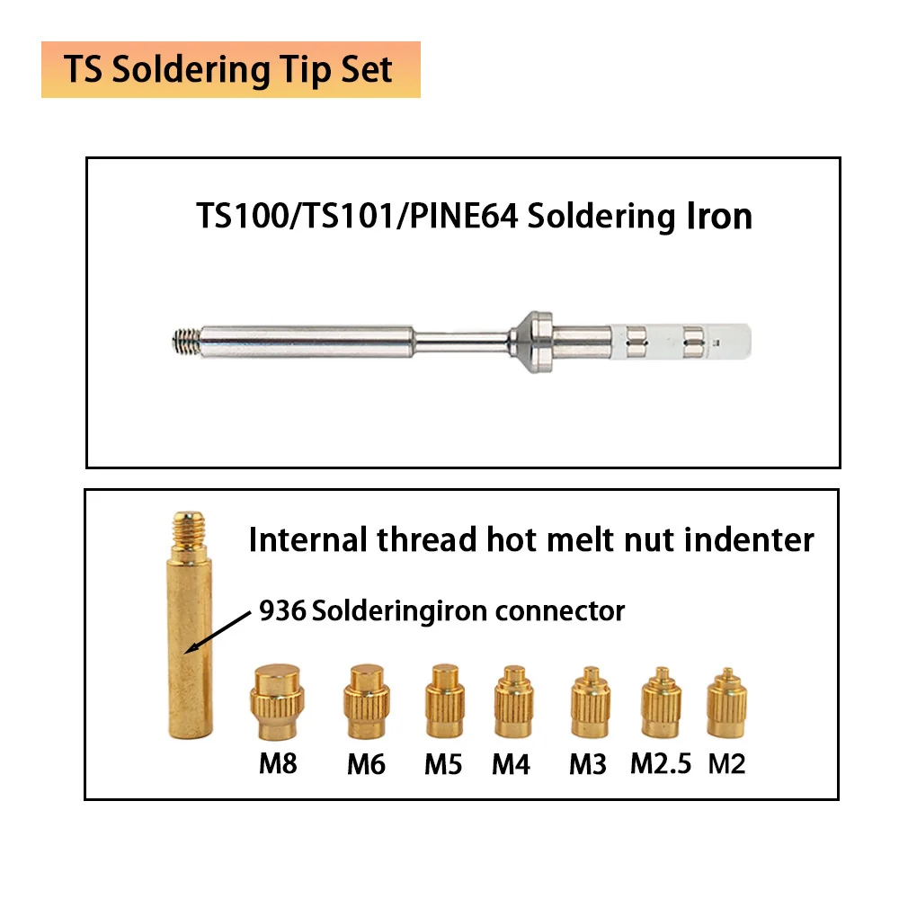 TS/T65 Heat Insert Nut kit 3D threaded hole Implanted Hot Melt Brass Nut Pressur