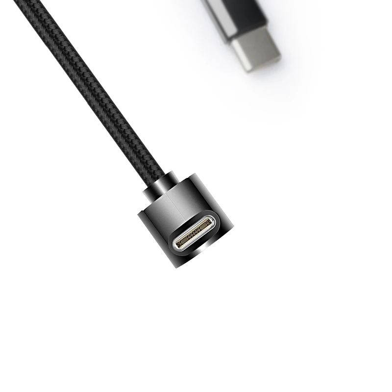 Nylon Braided 90° Elbow USB-C to USB-C 60W Fast Charging Cable