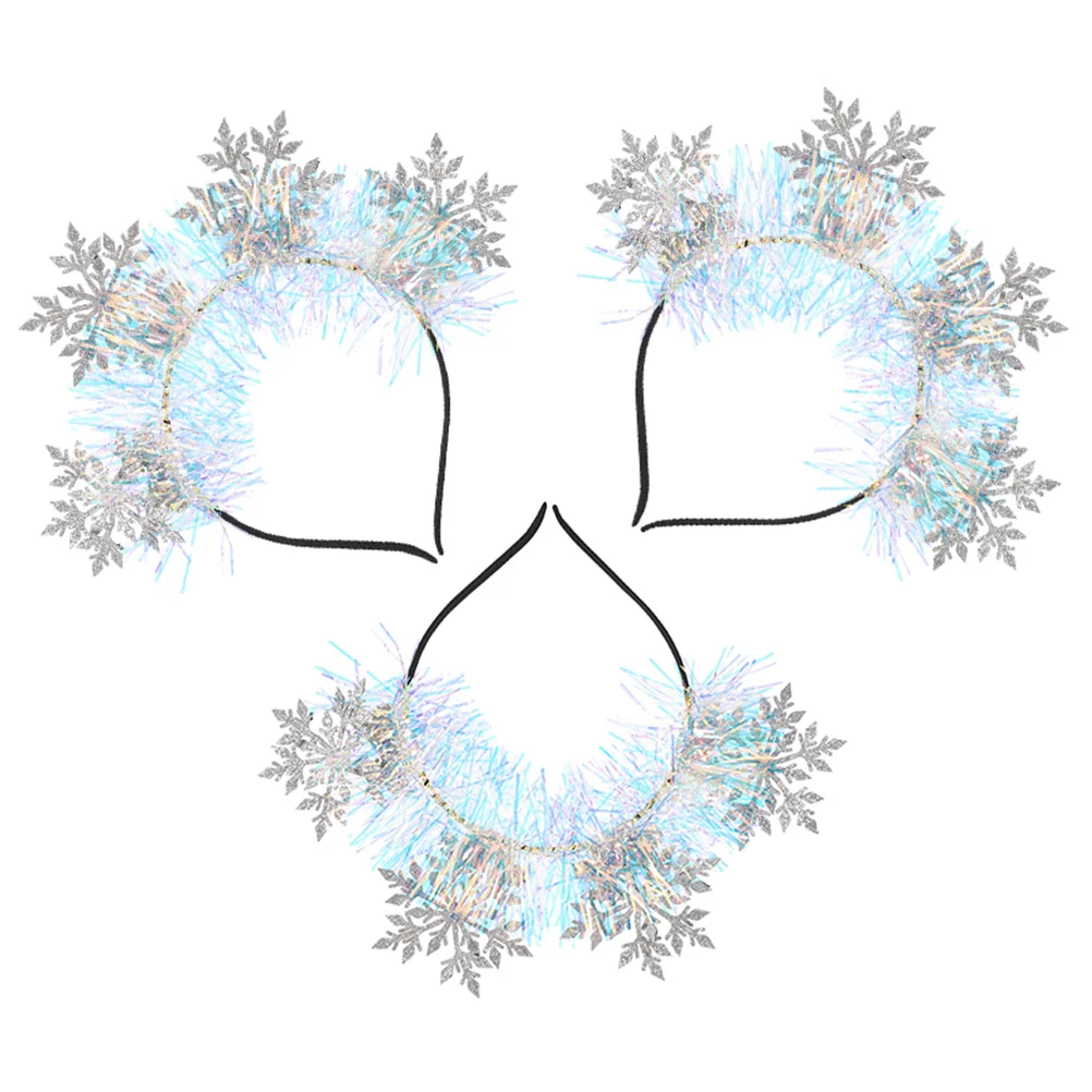 Christmas Snowflake Hair Hoop Costume Women Headband Headbands Party Crown Silver Baby 6
