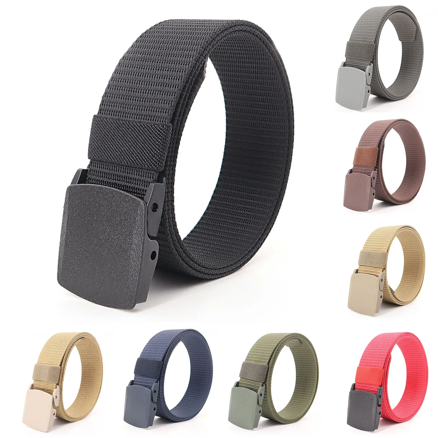 1pc Tactical Belt Military Style Belt Retractable Length Quick Release  Plastic Buckle Belt Braided Canvas Belts For Pants - Jewelry & Accessories  - Temu Belgium