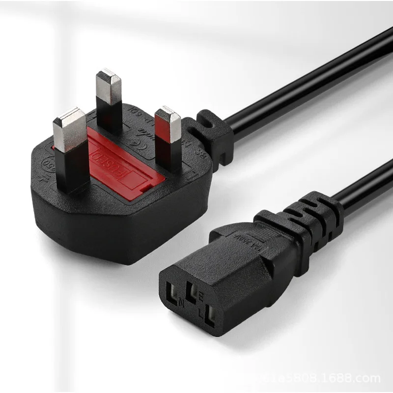 AC85V-265V 10A 1.5M/3M 3PIN EU Cord US UK AU Plug IEC C13 C13 TO C14 Extension Power Adapter Cable For Dell Desktop PC Monitor — view 5
