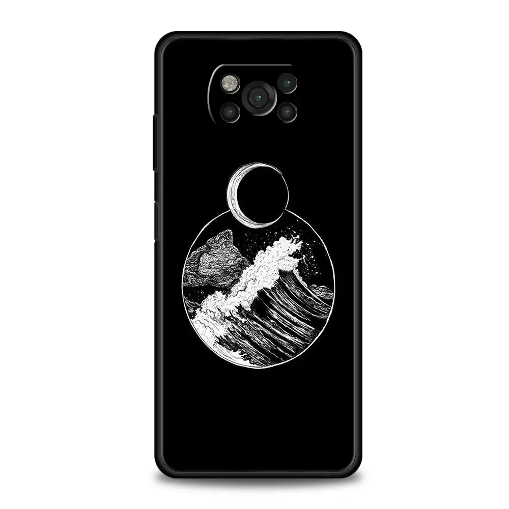 Romantic Black and White Love Sun Moon Phone Case Cover