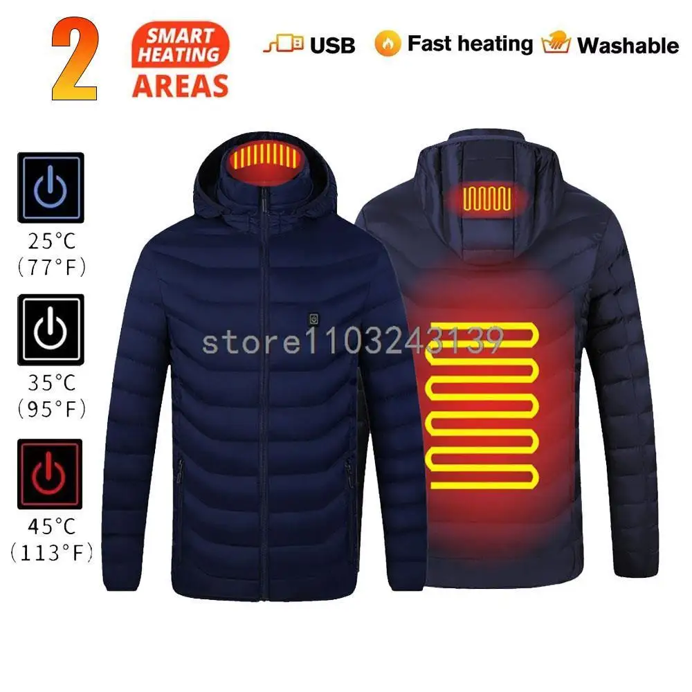 thumbnail image 1 of Chaqueta calefactable de 23 áreas para hombre y mujer, chaleco cálido de invierno con calefacción por USB, abrigo calefactable para esquí, acampada, senderismo, ropa de algodón de invierno, 1 of 5