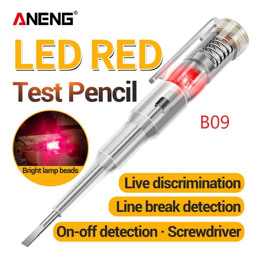 

ANENG 1/2Pcs B09 Magnetic Screwdriver LED Red Tester Pen Zero Live Wire Switch Detection Electrician Maintenance Assistance Tool