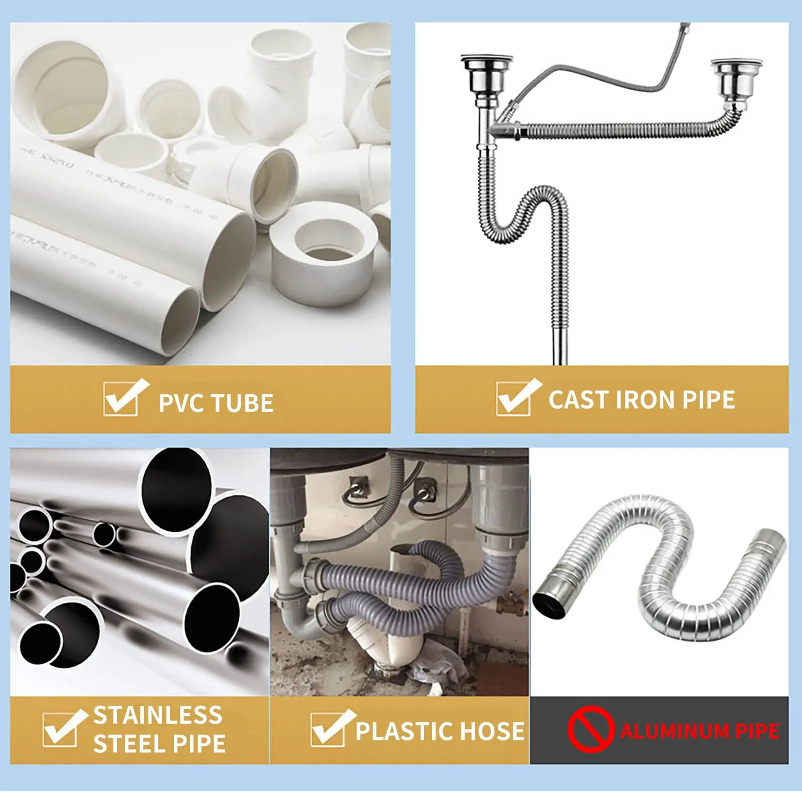 Pipeline Dredging Agent Pipe Dredge Deodorant Powerful Sink Drain Cleaner Agent with Strong Effectively Prevent Clogging 260g