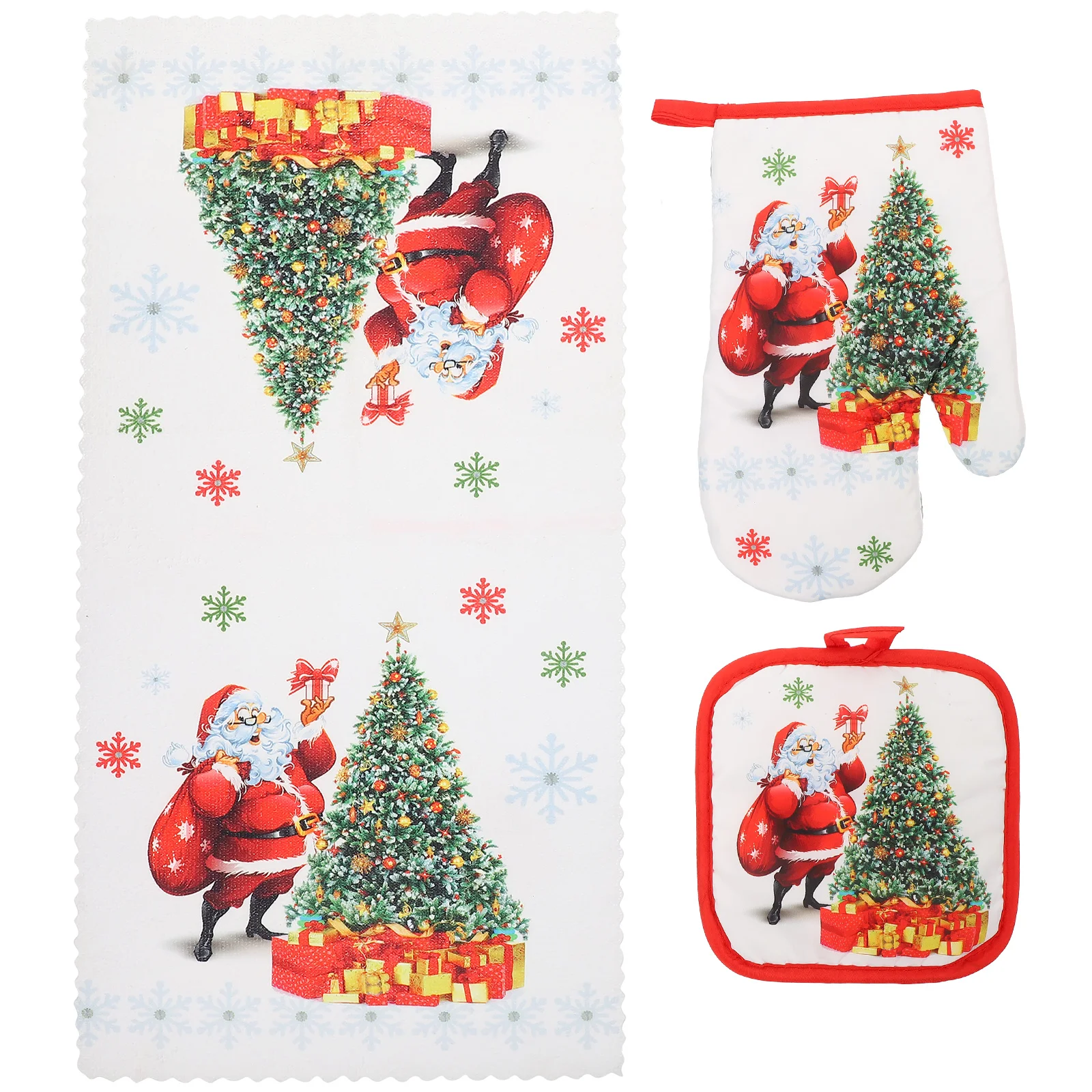 

Christmas Baking Kit Towel Micro-wave Oven Kitchen Pot Pad Accessories Polyester Style Holder