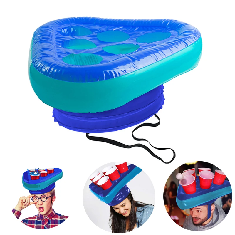 Kids Inflatable Beer Pong Triangle CAP Throwing Interactive Outdoor