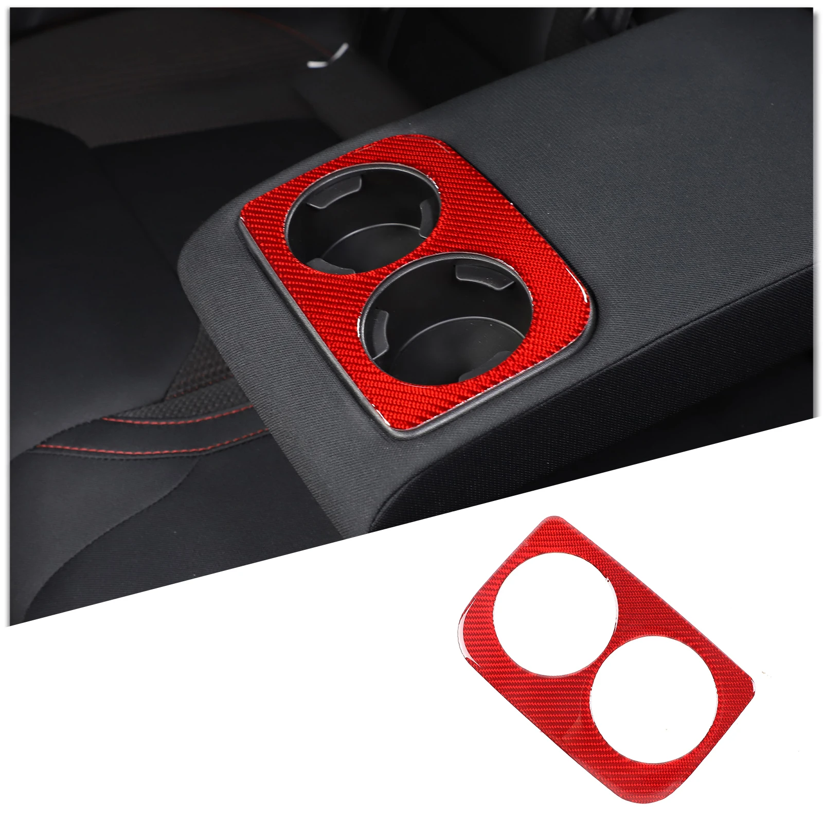 

Soft Carbon Fiber Rear Drain Cup Holder Panel Trim Sticker For 2022-2023 Subaru WRX Car Interior Accessories