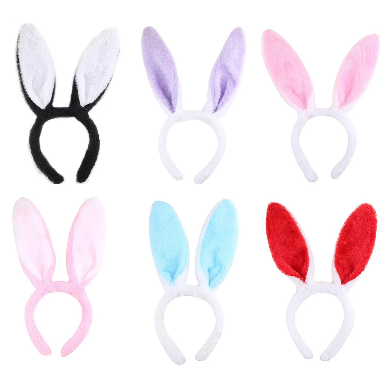 Cute Rabbit Ear Headband Easter Adult Kids Prop Plush Hairband Bunny Ear Hairband Party Costume Decorations Hair Accessories